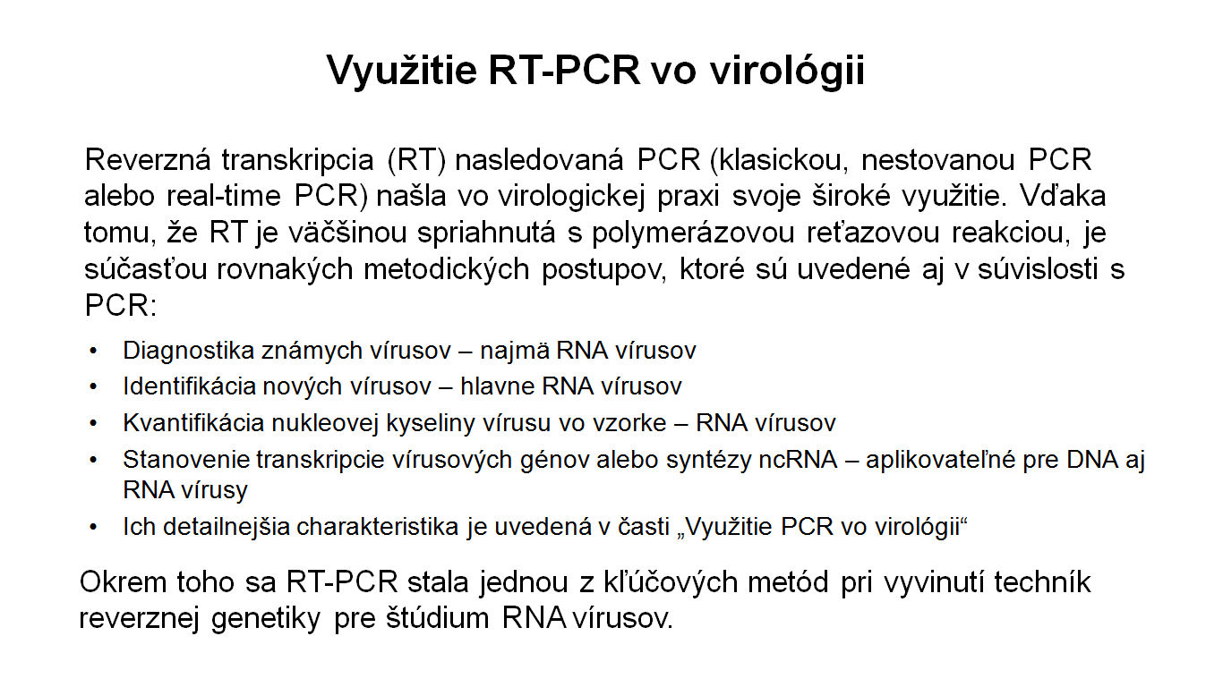 Využitie RT-PCR vo virológii – 1